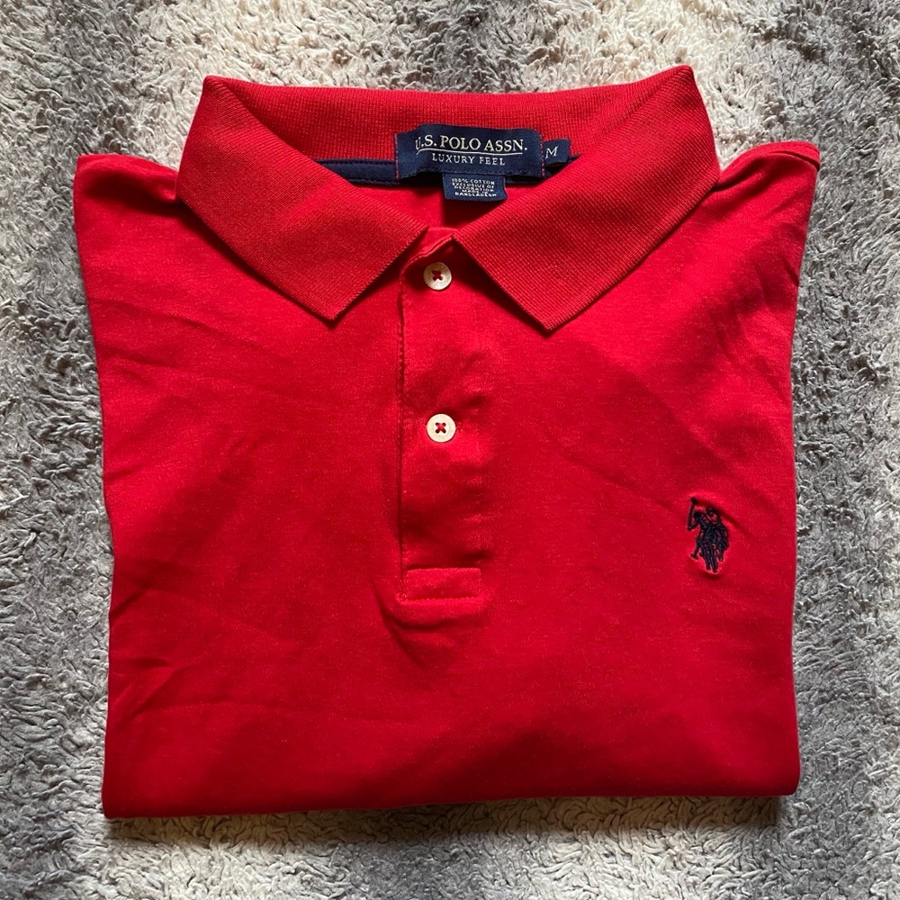 🐎 US Polo Assn Polo Tee Men’s Medium Red